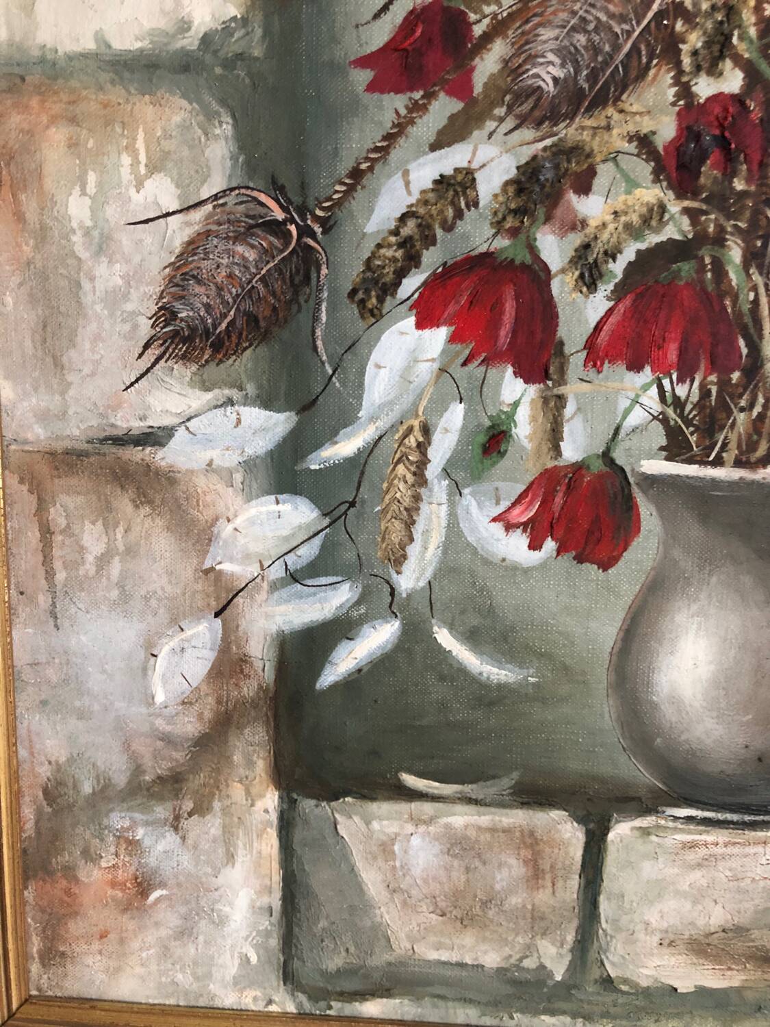 Oil painting on canvas bouquet of flowers