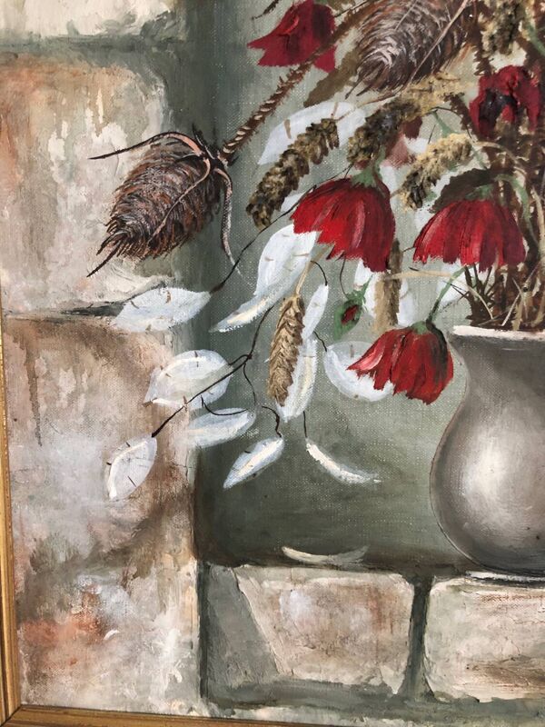 Tableau huile sur toile bouquet de fleurs