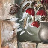 Tableau huile sur toile bouquet de fleurs