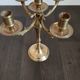 Brass candelabrum with 5 lights, scroll arms – Louis XV style – vintage decor