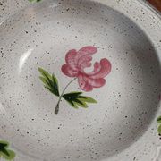Assiettes creuses série de six grès Niderviller décor Cassandre XXème