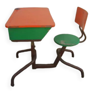Pupitre d'école vintage métal
