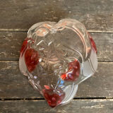 Vintage Ashtray Bowl ANNE HUTTE Style Crystal Strawberry Red Decor