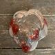 Vintage Ashtray Bowl ANNE HUTTE Style Crystal Strawberry Red Decor