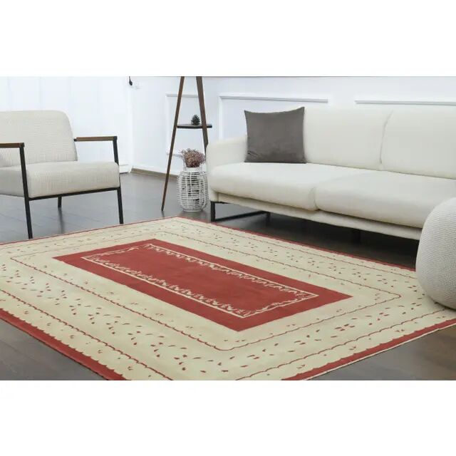 1970s Vintage Turkish Oushak Handmade Wool Cotton Beige Area Rug 194x263