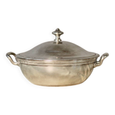 Silver-plated vegetable dish with its lid, hallmark of Santucci Thiebaut.
