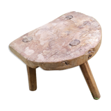 Tripod stool in raw wood