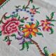 Tea tablecloth with cross stitch embroidery and 4 matching napkins