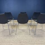 Set of 6 black Maui chairs by Magistretti for Kartell 2000s Italy