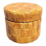 Chuff pouf leather patchwork 1970