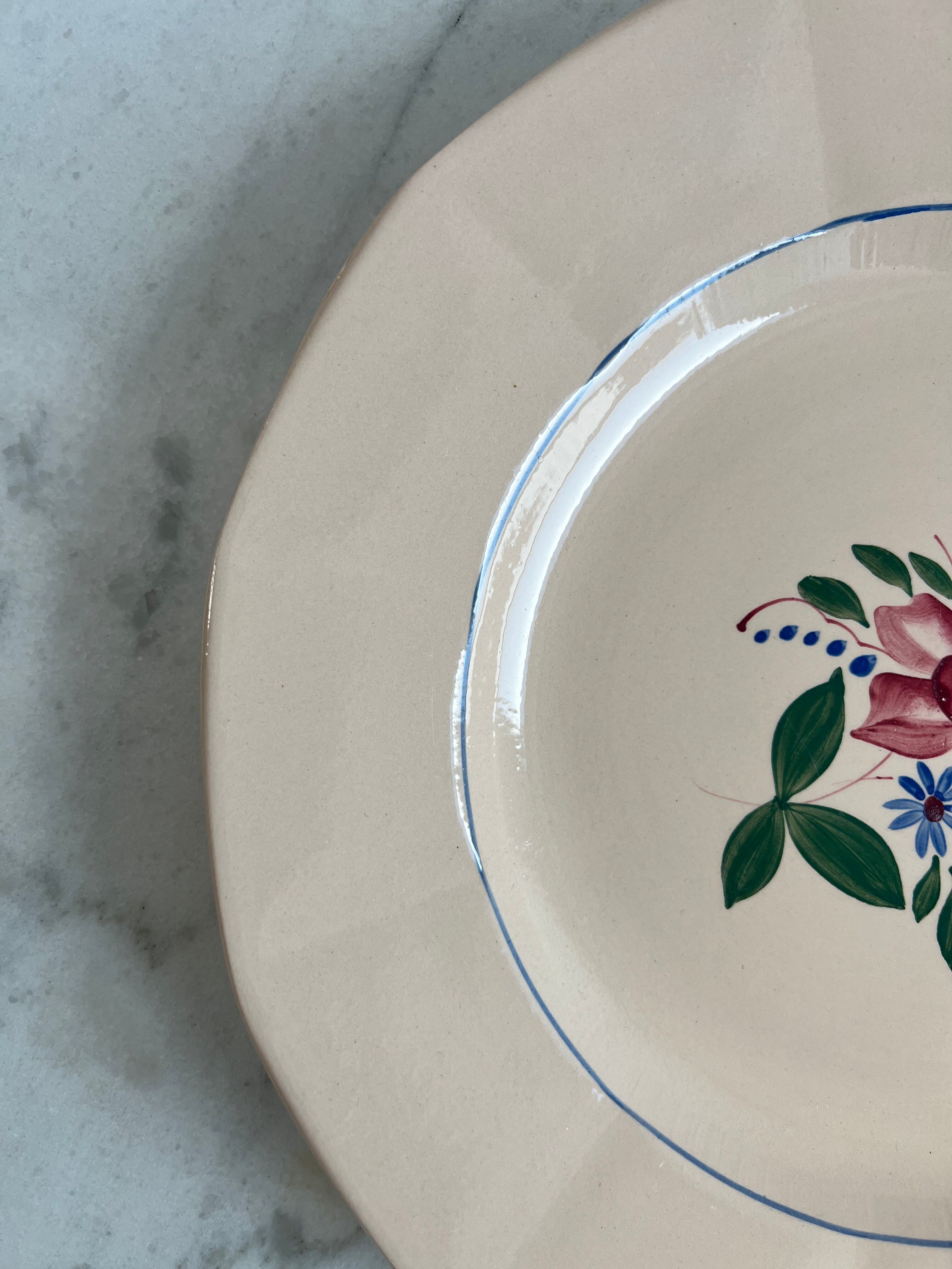 Sarreguemines hand-painted presentation plate