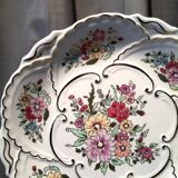 Pie dish or decorative porcelain dish with floral decoration