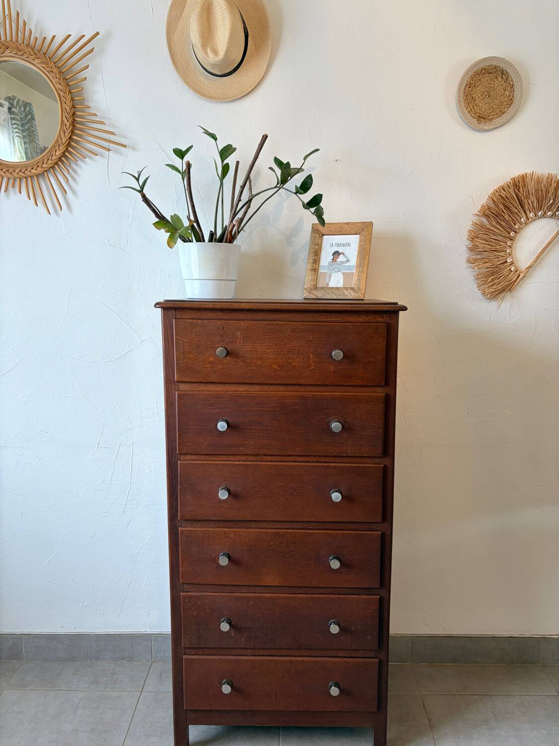 Vintage tall chest of drawers