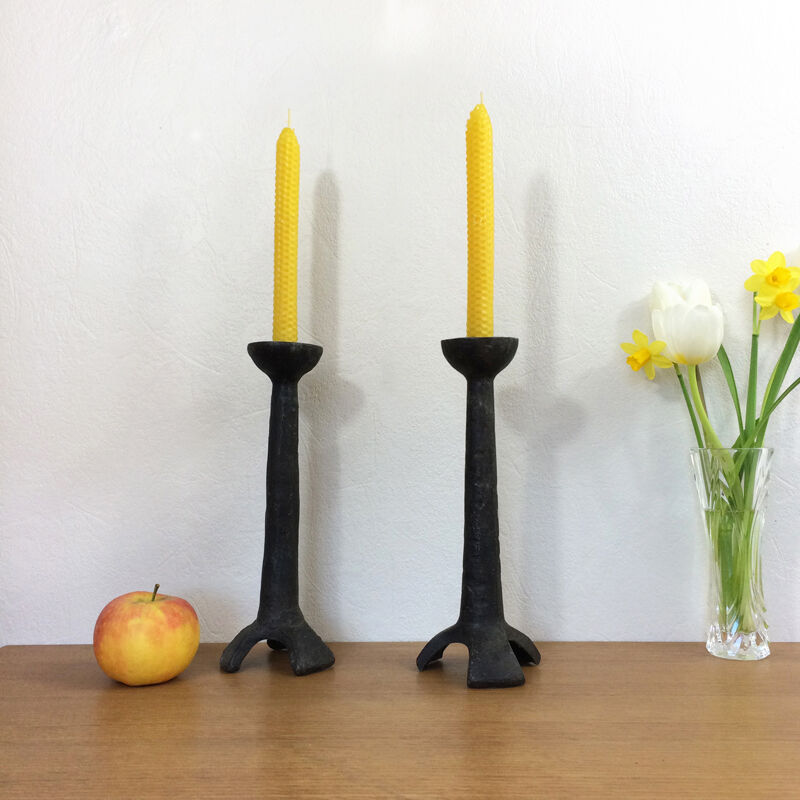 Pair of candlesticks gross cast-iron