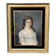 Old pastel portrait on canvas of a young noble, signed and dated 1899 on the back, gilt frame.