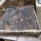 Rustic antique farmhouse table in solid oak with 1 drawer.