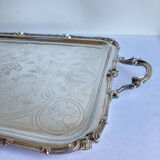 Old flat tray of service Christofle model rockeries silver metal