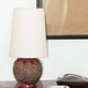 Art Deco ceramic table lamp base with red patterns, 1920s/30s.