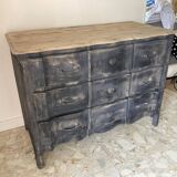 Solid wood crossbow chest of drawers
