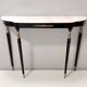 Vintage black lacquered beech console with a portuguese pink marble top, italy
