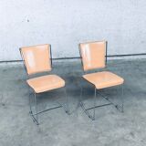 Set of Postmodern Italian Design Leather Dining Chairs by Segis, 1990s