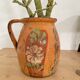 Vase vintage en terre cuite peint à la main