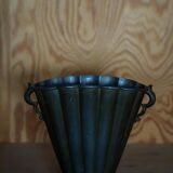 Just Andersen Art Deco Vase in Patinated Disco Metal, Denmark, 1930s, Model D20