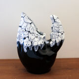 Black and white ceramic pitcher