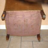 Armchair in solid wood and velvet fabrics