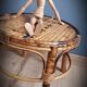 Bamboo stool under plant