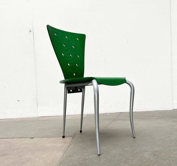 Chaise postmoderne italienne verte, années 1980
