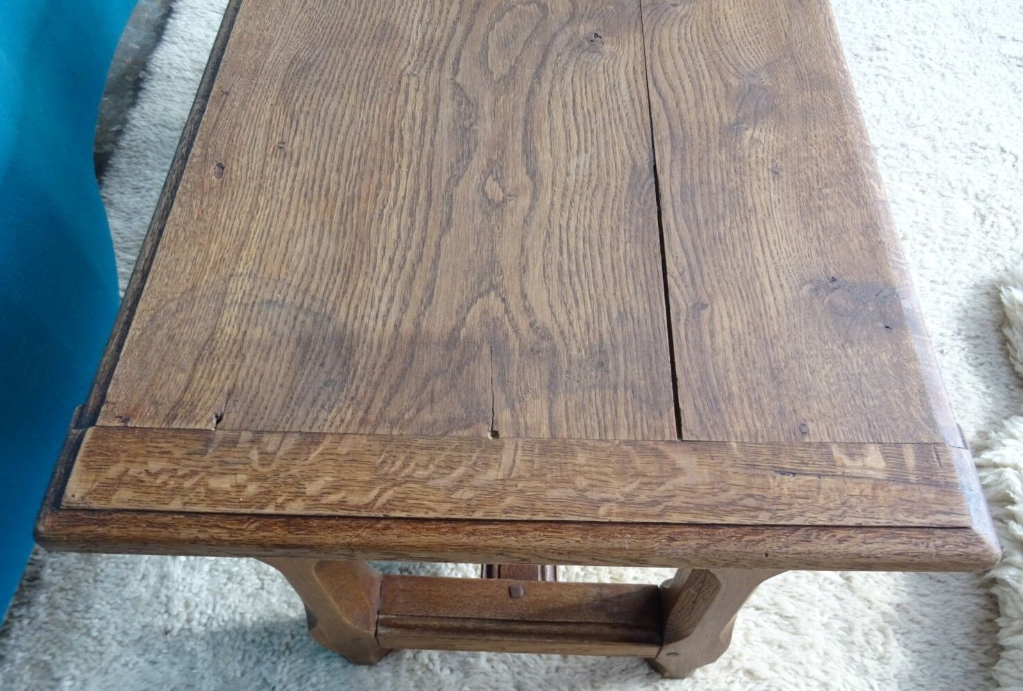 Solid oak farmhouse coffee table