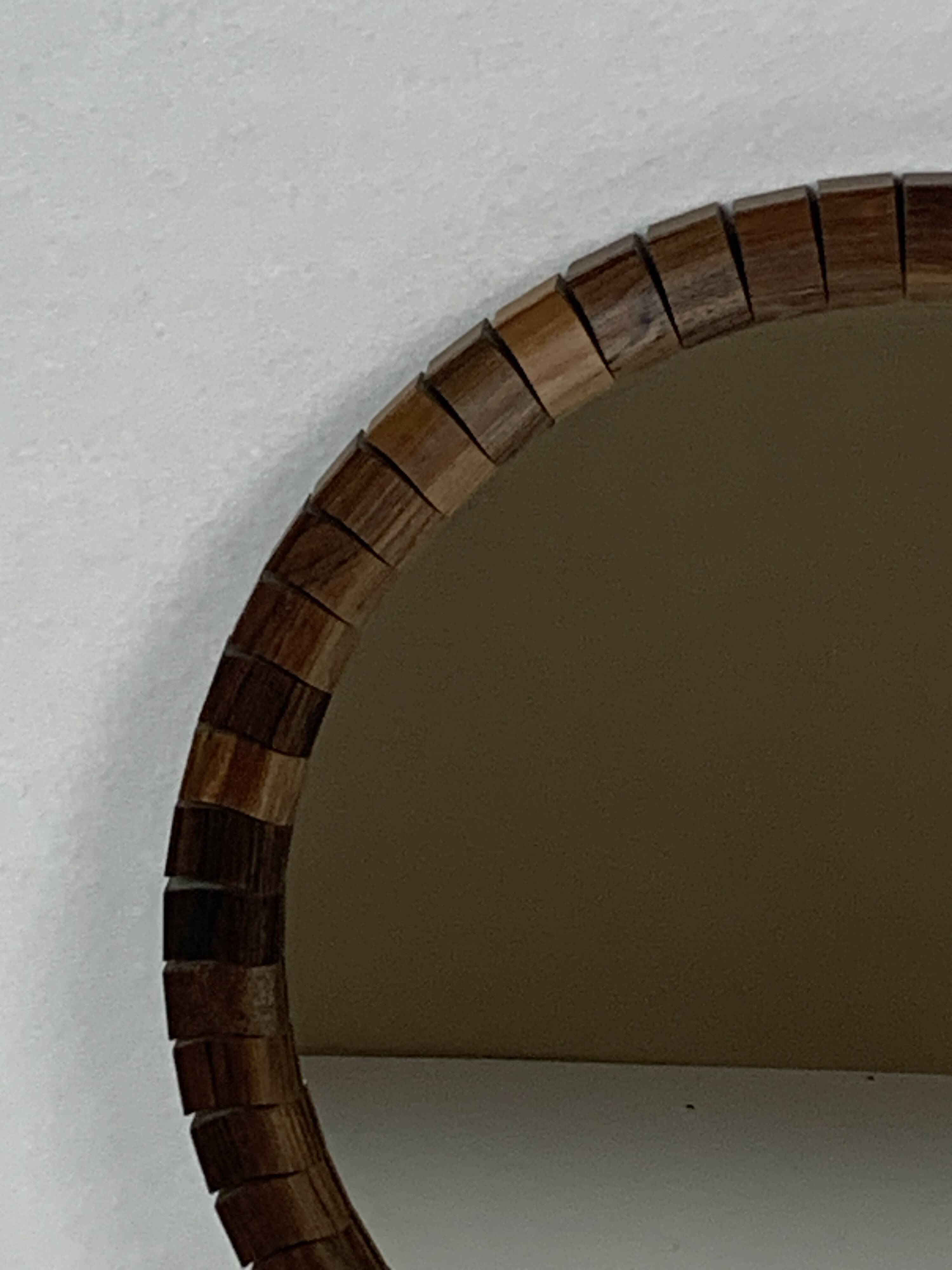 Pair of Danish midcentury teak rosewood cube mirrors, 1960s