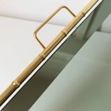 Doré Gold-Plated Bamboo Tray with Smoked Glass Insert – Hollywood Regency, 1960s