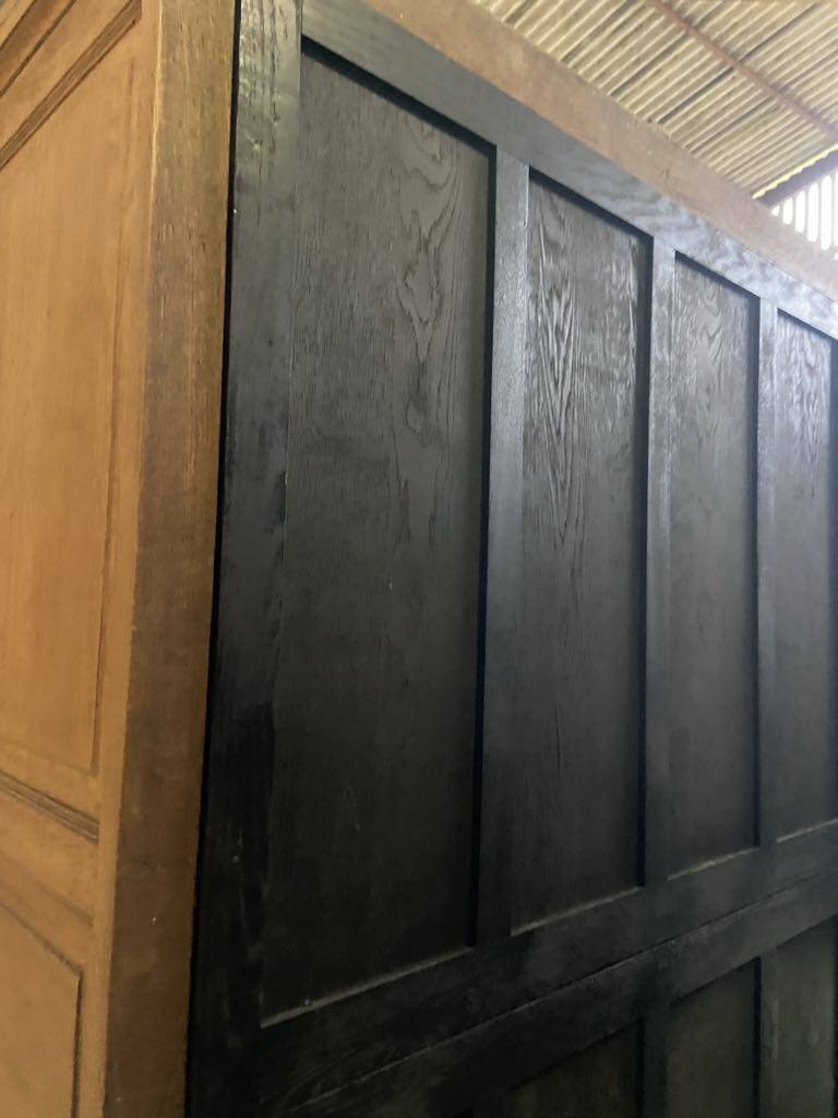 Sideboard, raw wood bookcase