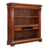 Antique walnut library with Corinthian decorations, 20th century.