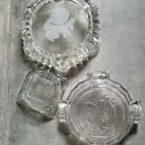 Set of three glass ashtrays