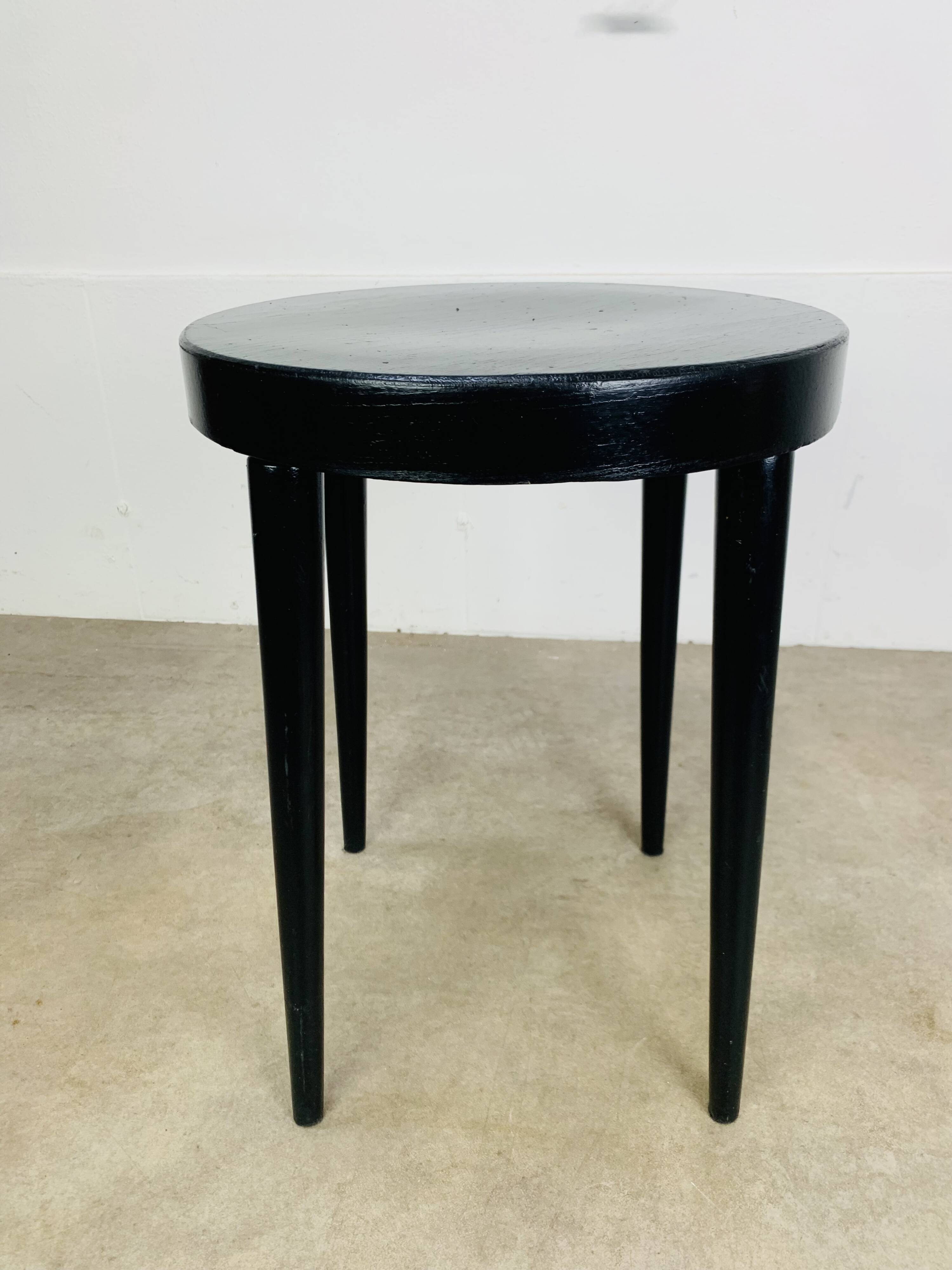 Pair of black Baumann stools, 1960s
