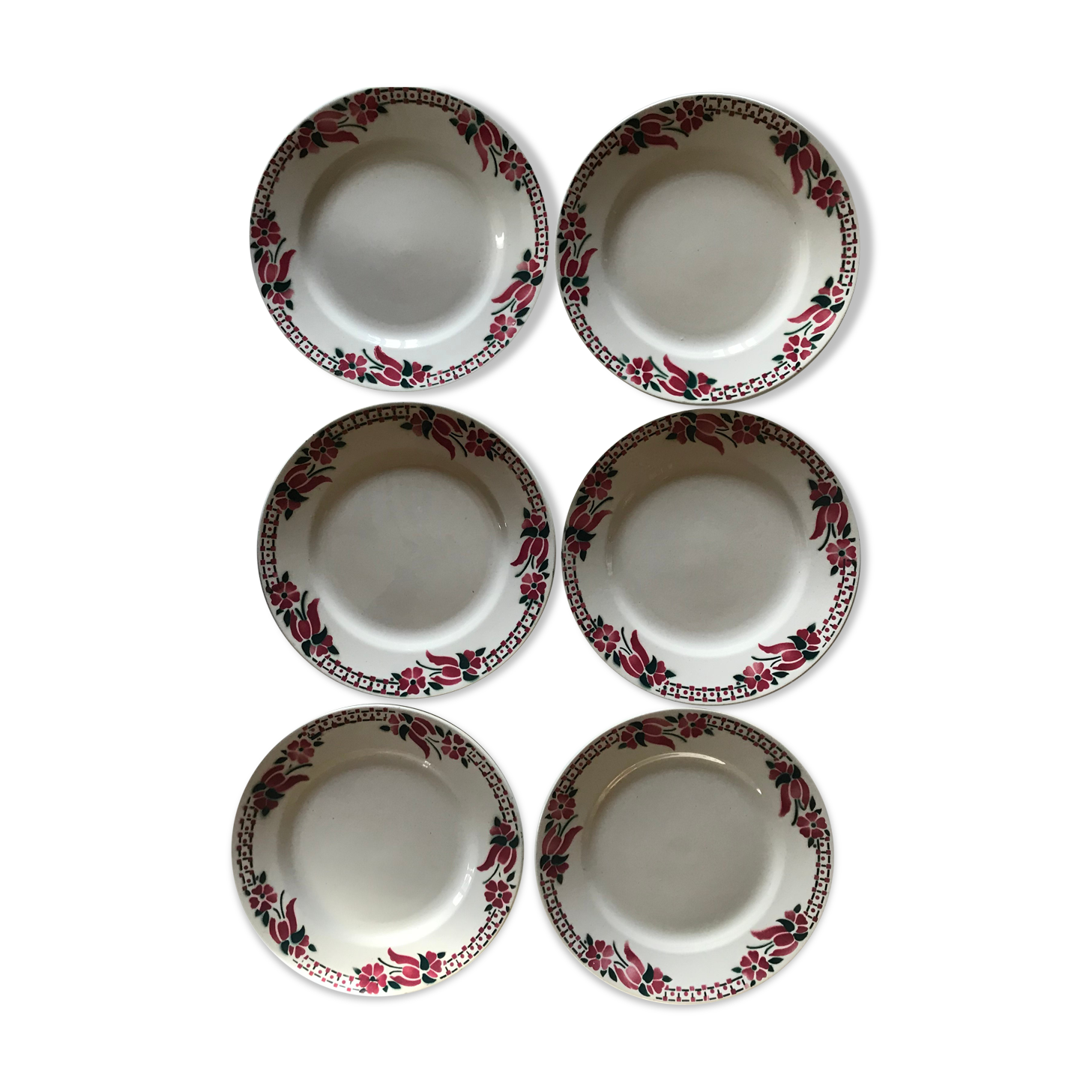 Lot de 6 assiettes à dessert St Amand