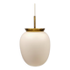 Old hanging lamp in milky white opal glass and brass top/suspension. Danish design 1930s