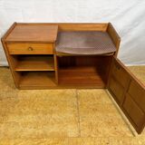 Mid-century retro vintage teak telephone seat by Nathan 1960–1970