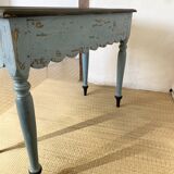 Scalloped console table