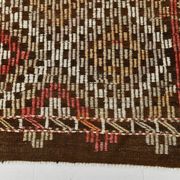Green & Red Details Vintage Kilim Rug, Oushak Area Rug, 233x300Cm