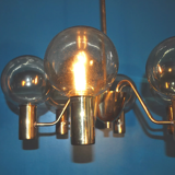 Hans-Agne Jakobsson scandinavian brass chandelier for Markaryd 1960
