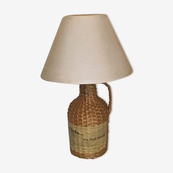 Lampe pied en osier