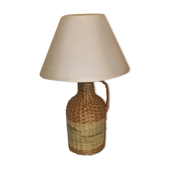 Lampe pied en osier