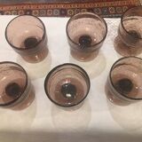 6 Biot blown glass cups