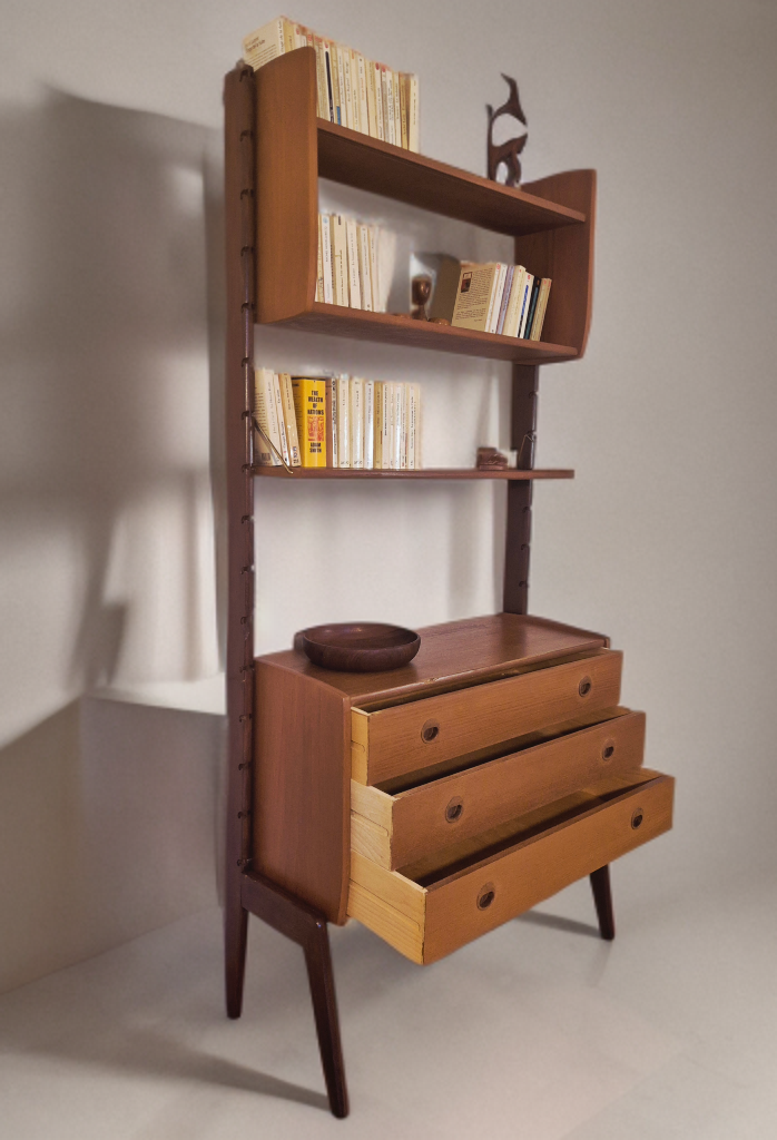 Freestanding teak storage unit, Vintage Scandinavian 1960s