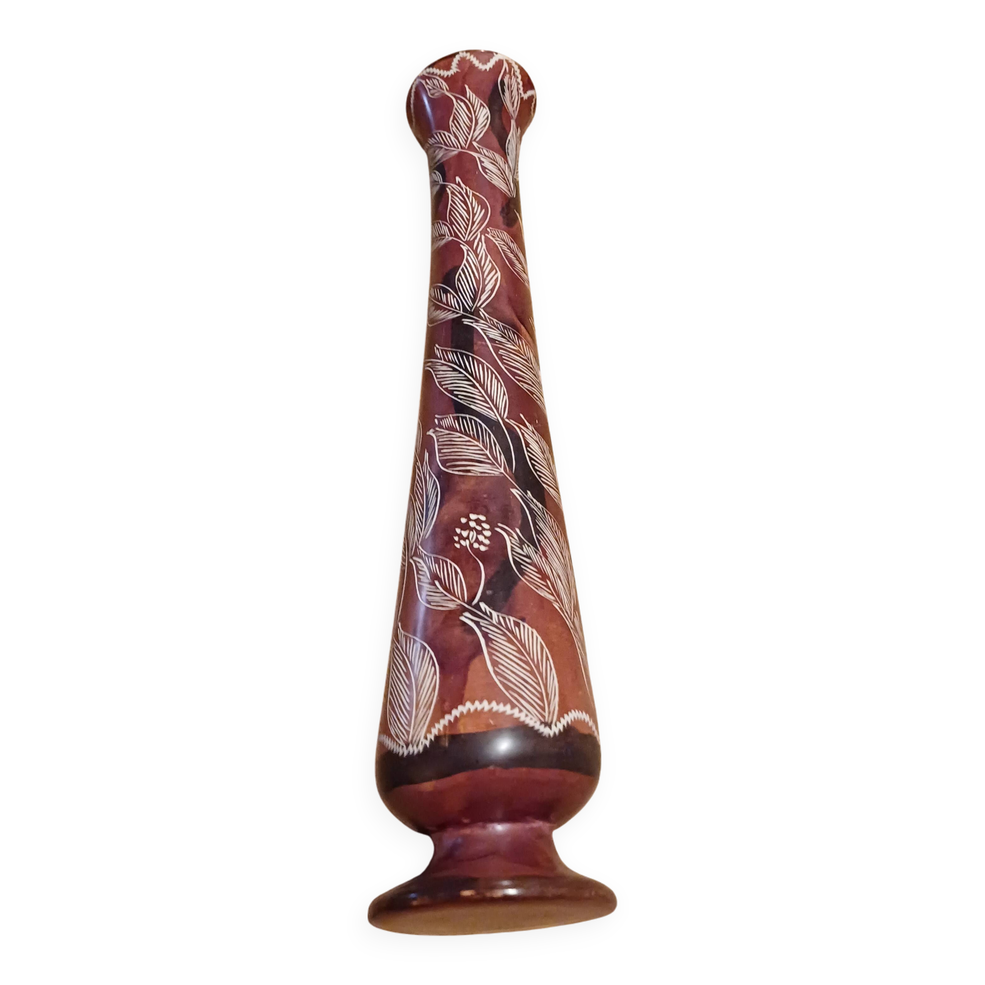 Engraved Stone Soliflore Vase