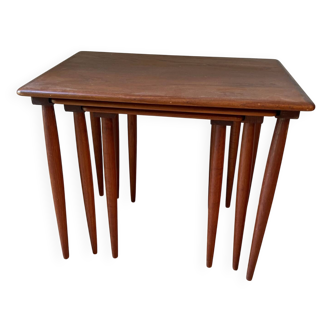 Vintage Scandinavian teak nesting coffee tables
